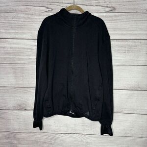 adidas yoga black‎ full zip hoodie thumbholes zippered pockets women's size S